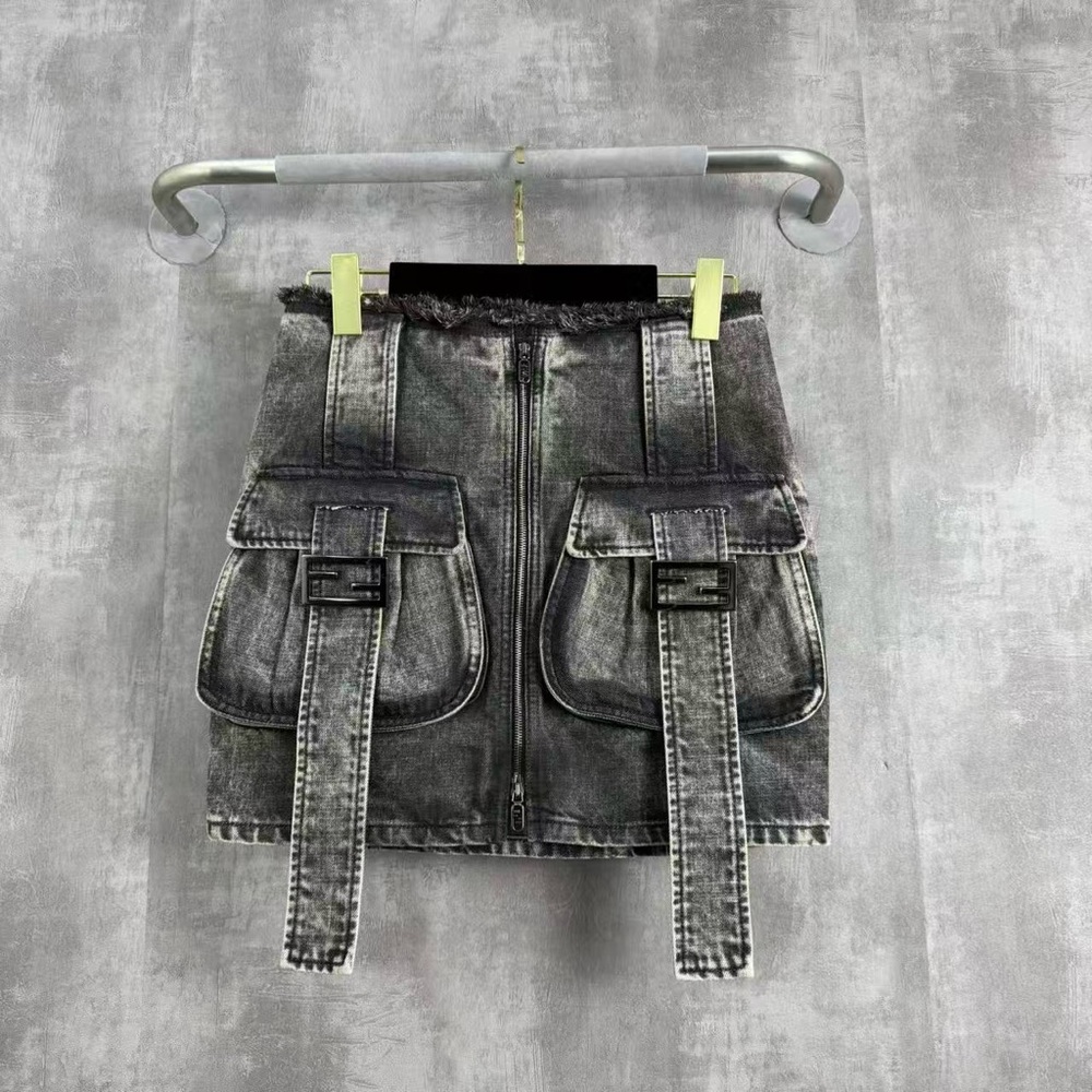 Authentic Fendi Black Denim Skirt